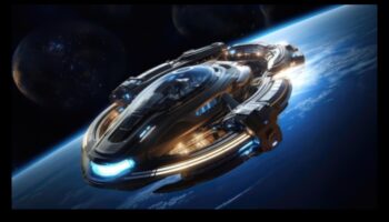 Galaktiskās odisejas: navigācija pa debess robežām ar futūristisku kosmosa kuģi